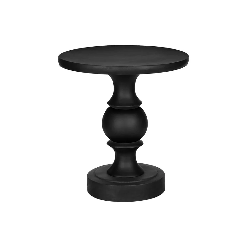 Round Accent Table, Indoor / Outdoor - Black