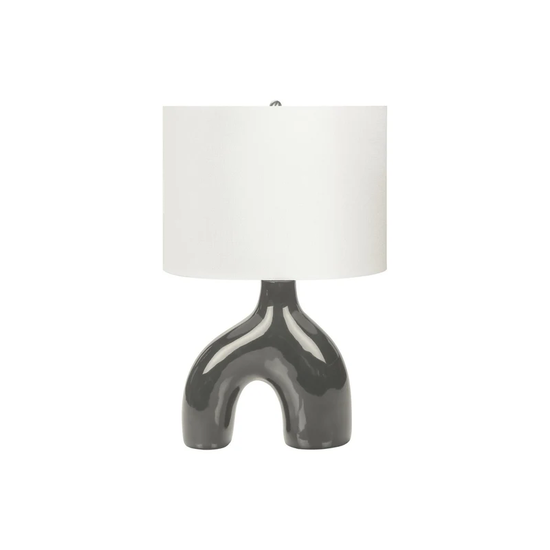 Contemporary Table Lamp With Shade Dark Gray