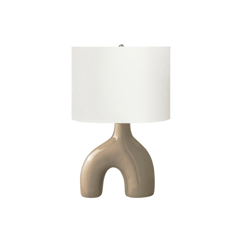Contemporary Table Lamp With Shade Light Brown