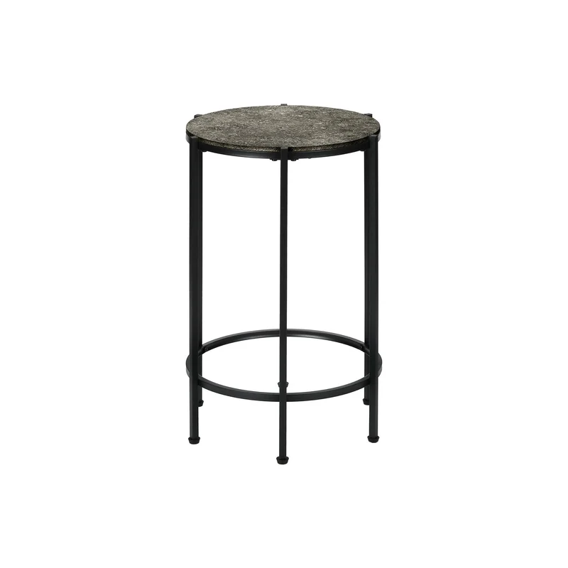 Contemporary Round Accent Table For Living Room Black