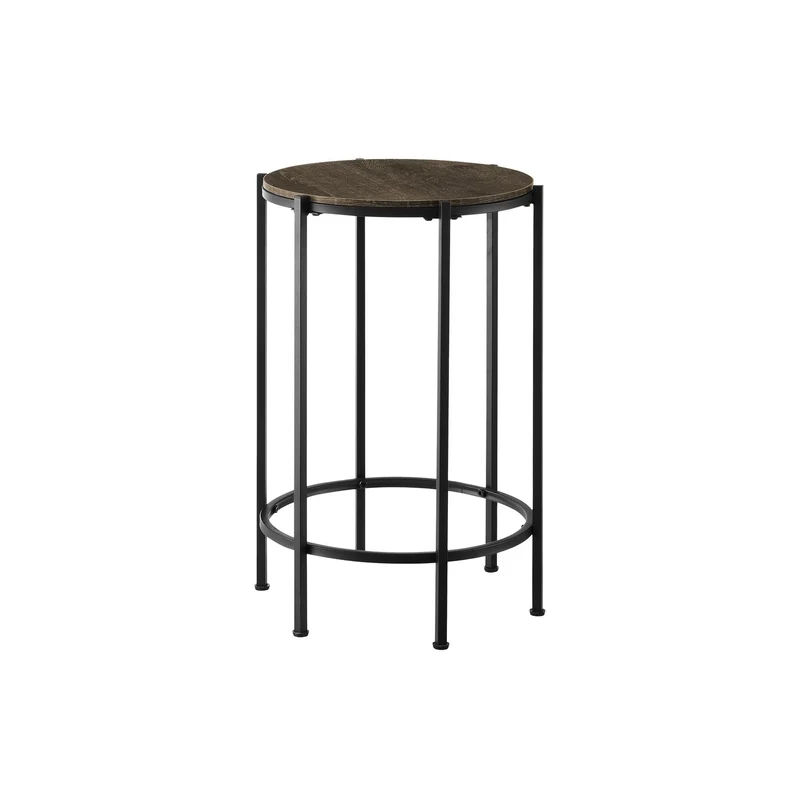 Contemporary Round Accent Table For Living Room Dark Brown