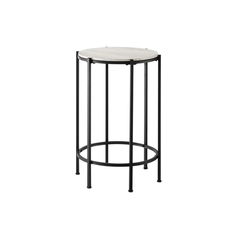 Contemporary Round Accent Table For Living Room White