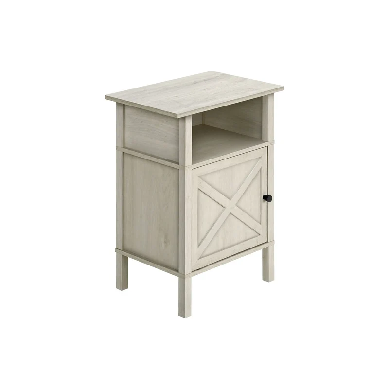 Transitional Accent Table With Storage Light Brown