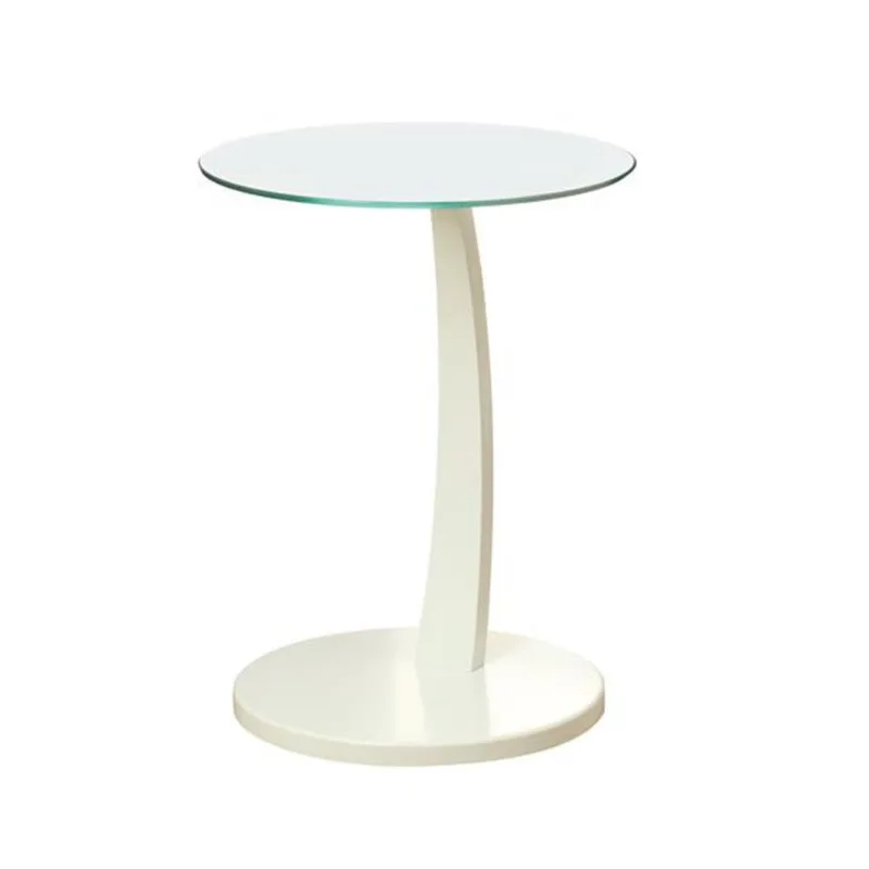 Monarch Accent Table - 17.75-in x 24-in - Glass - White