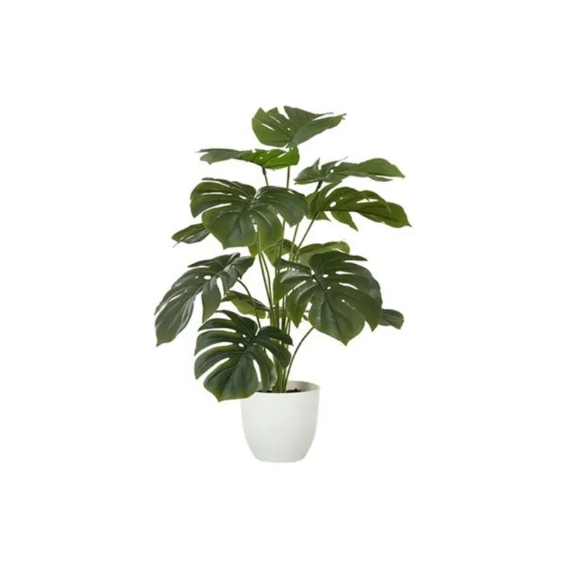 Monarch Specialties 24-in Tall Indoor Decorative Artificial Monstera in White Pot