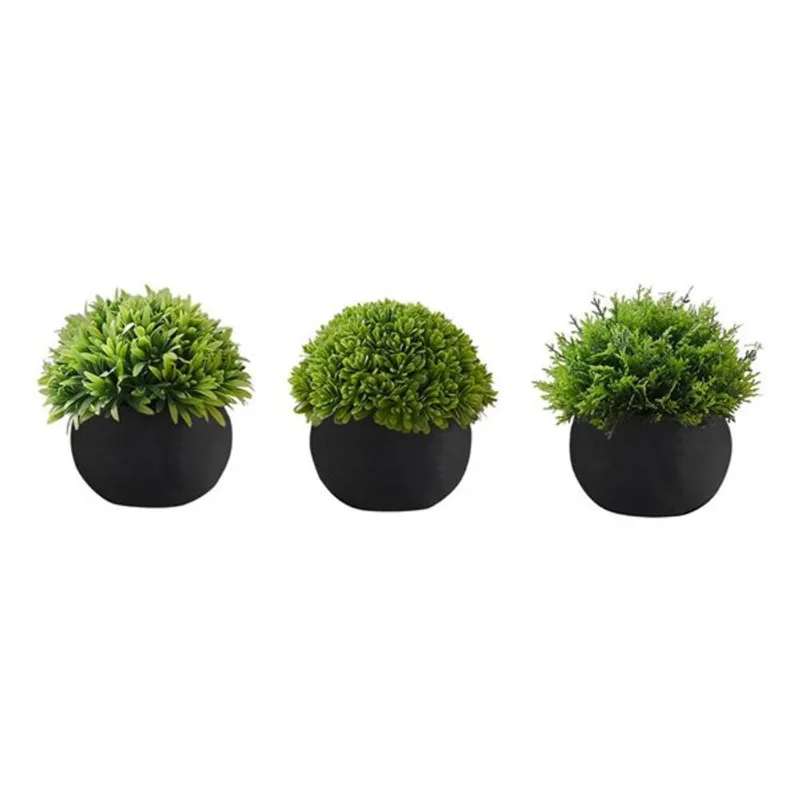 Monarch Specialties 5-in Tall Indoor Decorative Artificial Grass Set of 3 in Black Pots