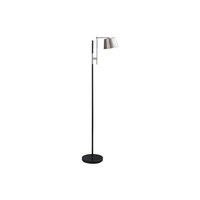 Monarch Specialties 65-in Black Metal Contemporary Floor Lamp with Nickel Shade