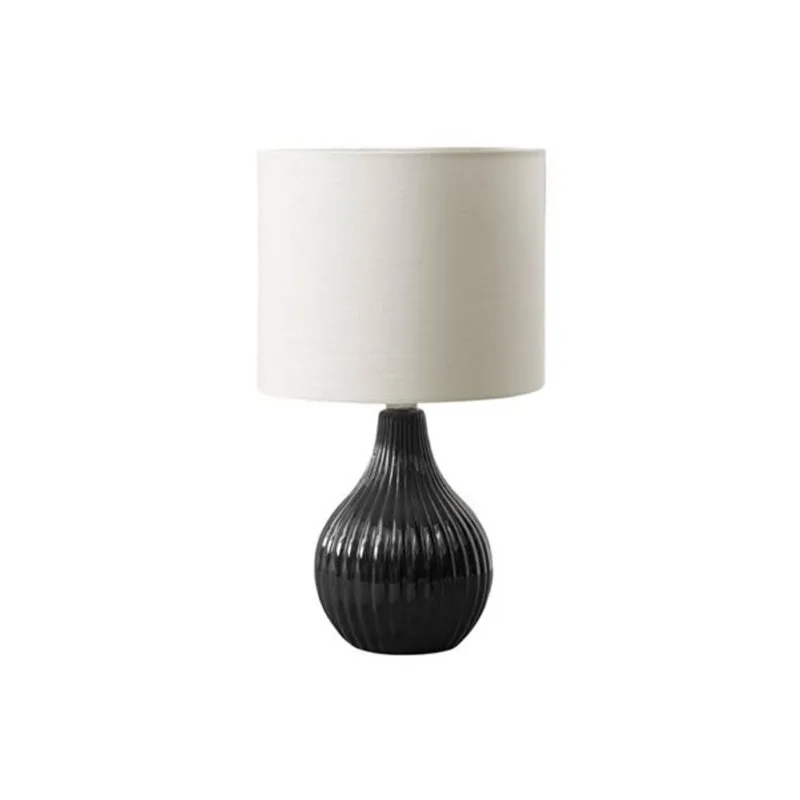 Monarch Specialties 17-in Black Ceramic Contemporary Table Lamp with Ivory / Cream Shade