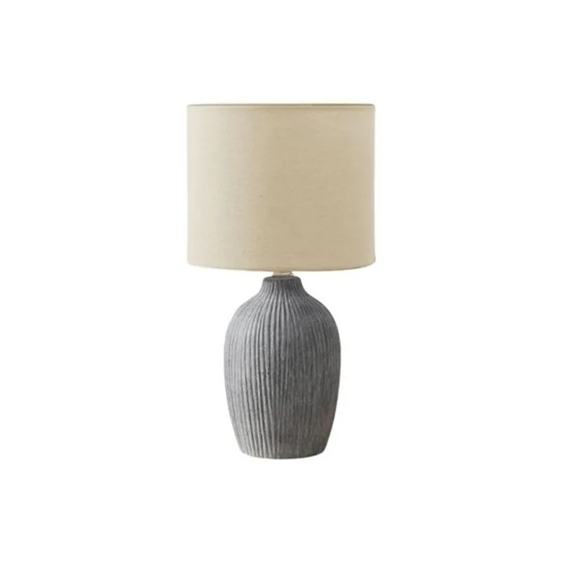 Monarch Specialties 18-in Grey Ceramic Contemporary Table Lamp with Ivory / Cream Shade