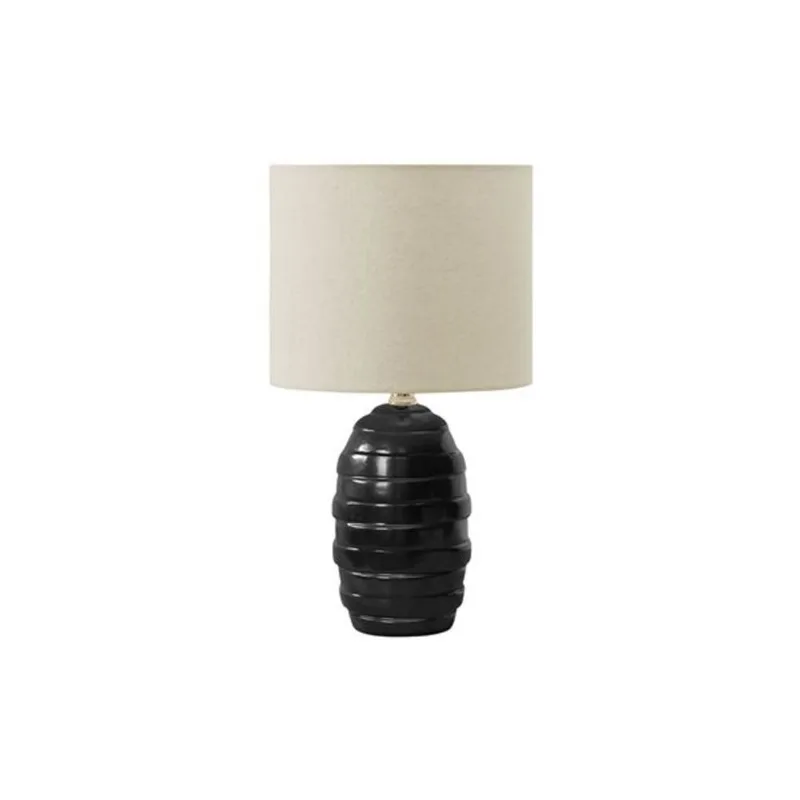Monarch Specialties 17-in Black Ceramic Contemporary Table Lamp with Beige Shade