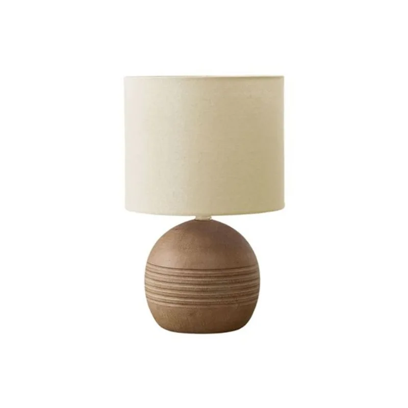 Monarch Specialties 15-in Brown Resin Contemporary Table Lamp with Beige Shade
