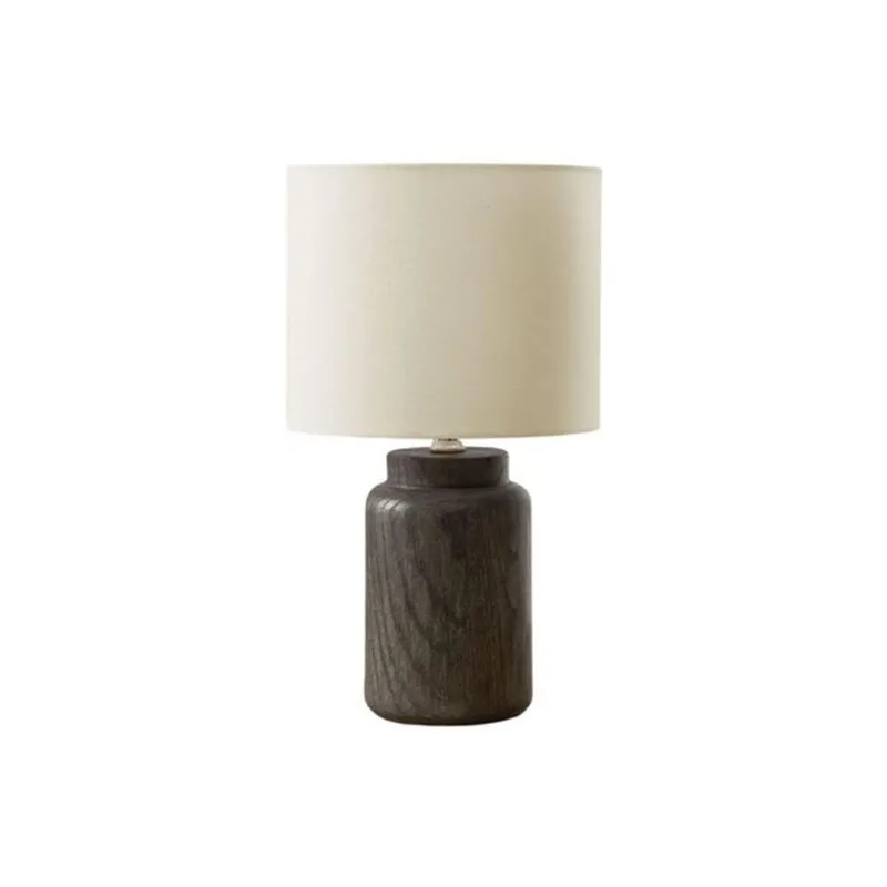 Monarch Specialties 17-in Brown Resin Wood-Look Table Lamp with Ivory Drum Shade