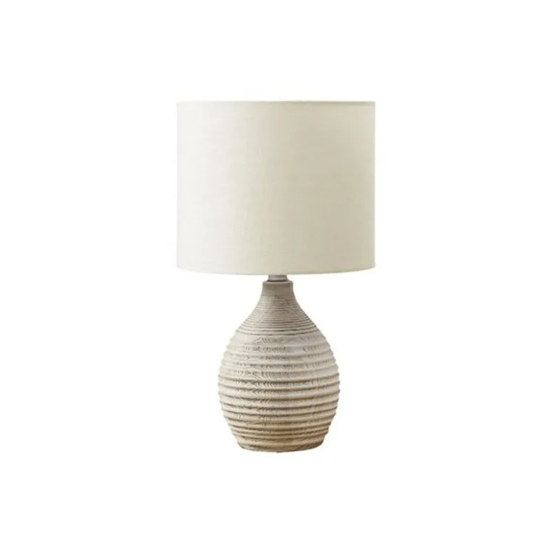 Monarch Specialties 17-in Ivory Resin Contemporary Table Lamp with Ivory / Cream Shade
