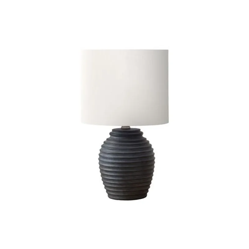 Monarch Specialties 17-in Black Resin Table Lamp with Ivory / Cream Shade
