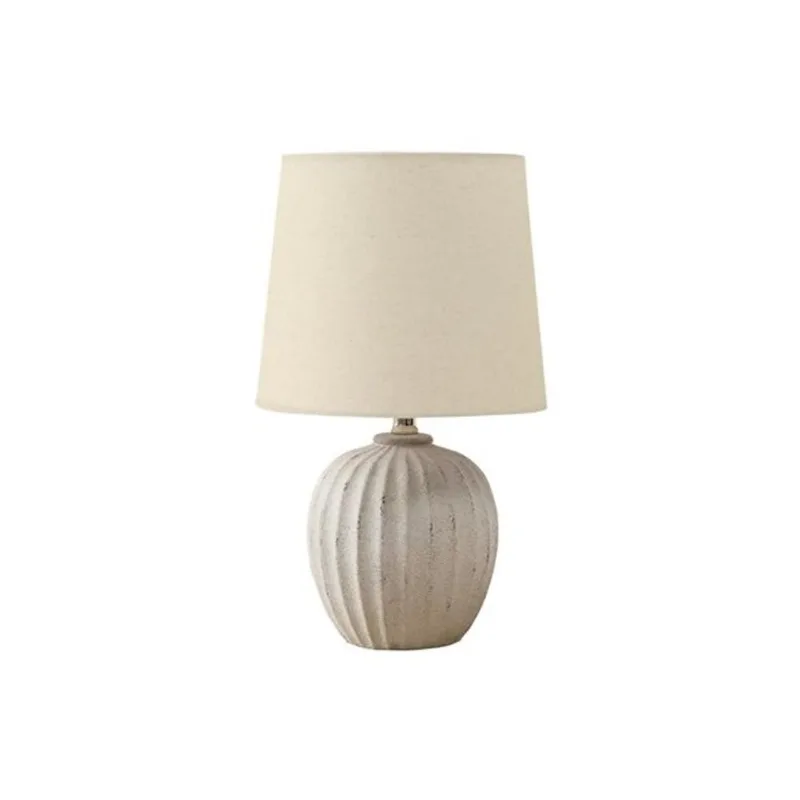 Monarch Specialties 19-in Beige Resin Transitional Table Lamp with Beige Shade