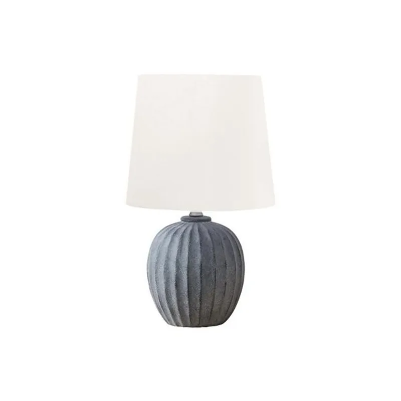 Monarch Specialties 19-in Grey Resin Transitional Table Lamp with Ivory / Cream Shade