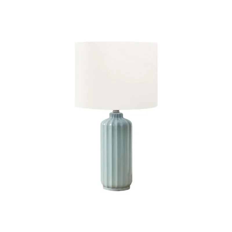 Monarch Specialties 23-in Green Ceramic Contemporary Table Lamp with Ivory / Cream Shade