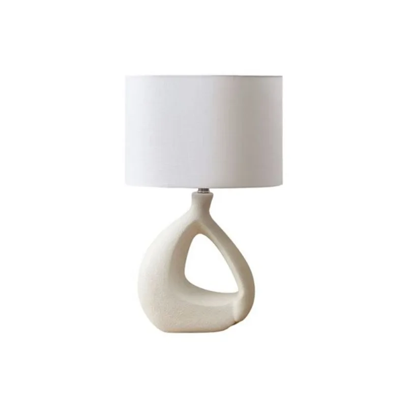Monarch Specialties 23-in Ivory Resin Contemporary Table Lamp with Ivory / Cream Shade