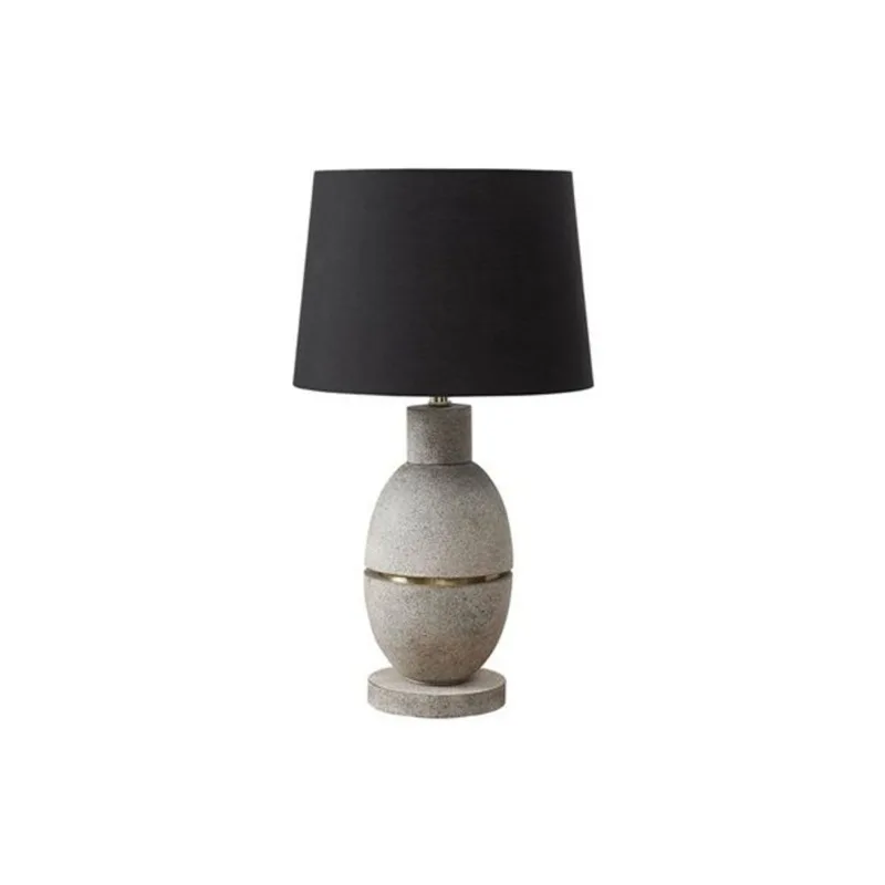 Monarch Specialties 25-in Grey Resin Contemporary Table Lamp with Black Shade