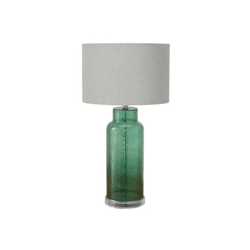 Monarch Specialties 28-in Green Glass Contemporary Table Lamp with Grey Shade