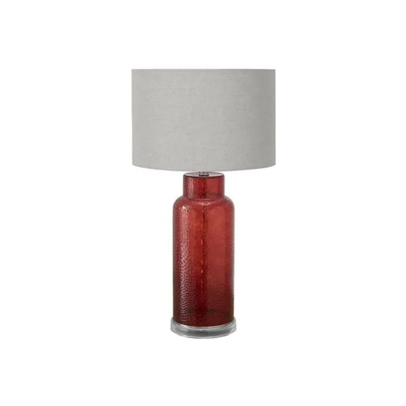 Monarch Specialties 28-in Red Glass Contemporary Table Lamp with Grey Shade