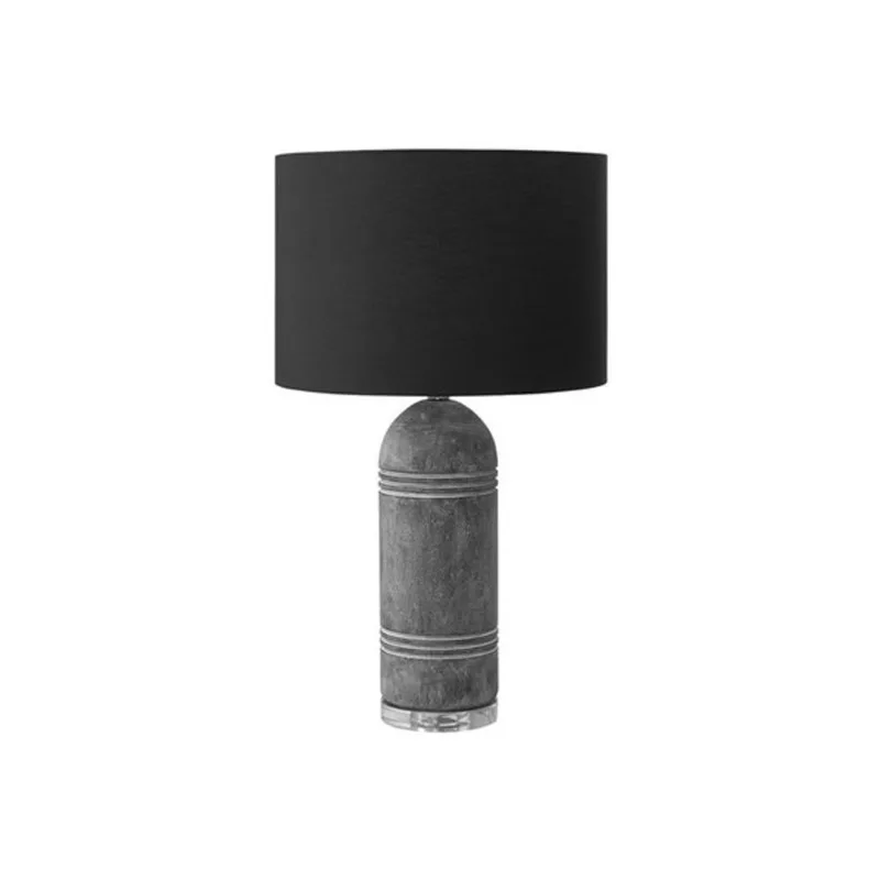 Monarch Specialties 28-in Grey Resin Contemporary Table Lamp with Black Shade