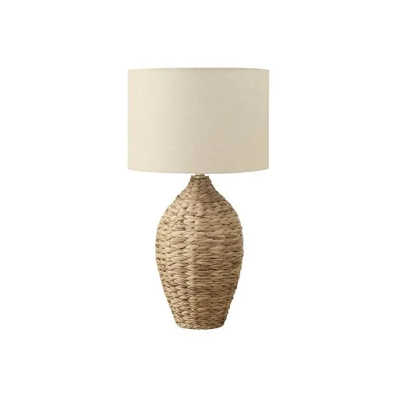 Monarch Specialties 30-in Natural Rattan Transitional Table Lamp with Beige Shade