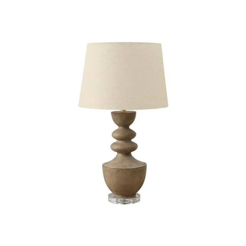 Monarch Specialties 28-in Brown Resin Transitional Table Lamp with Beige Shade
