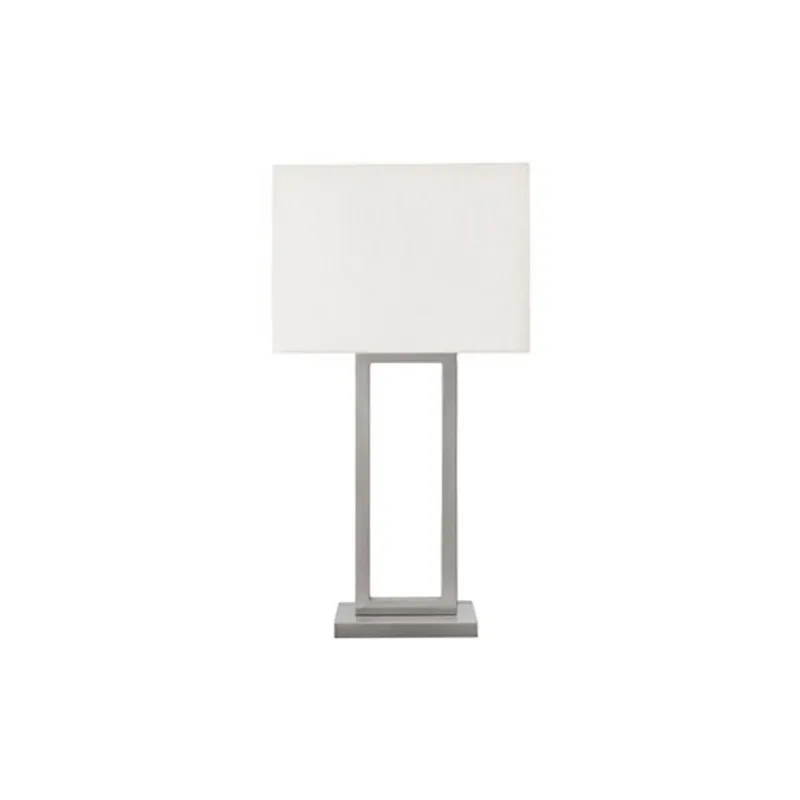Monarch Specialties 28-in Nickel Metal Contemporary Table Lamp with Ivory / Cream Shade and USB Port