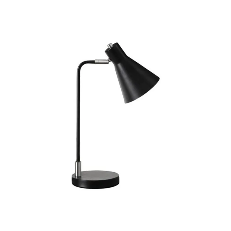 Monarch Specialties 17-in Black Metal Contemporary Table Lamp with Silver Metal
