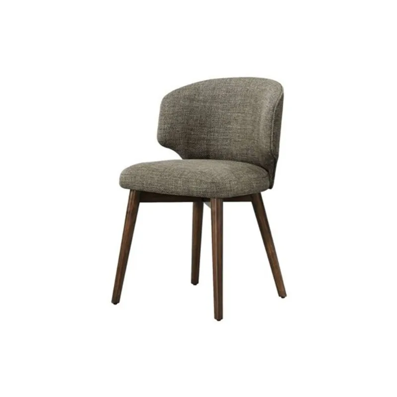Monarch Specialties Mid-Century Dining Chairs w/ Fabric Upholstery and Wood Frame 32-in - Brown - Set of 2
