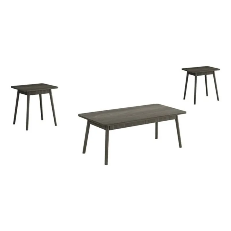 Monarch Specialties Mid-Century 3-Pcs Coffee Table Set - Grey
