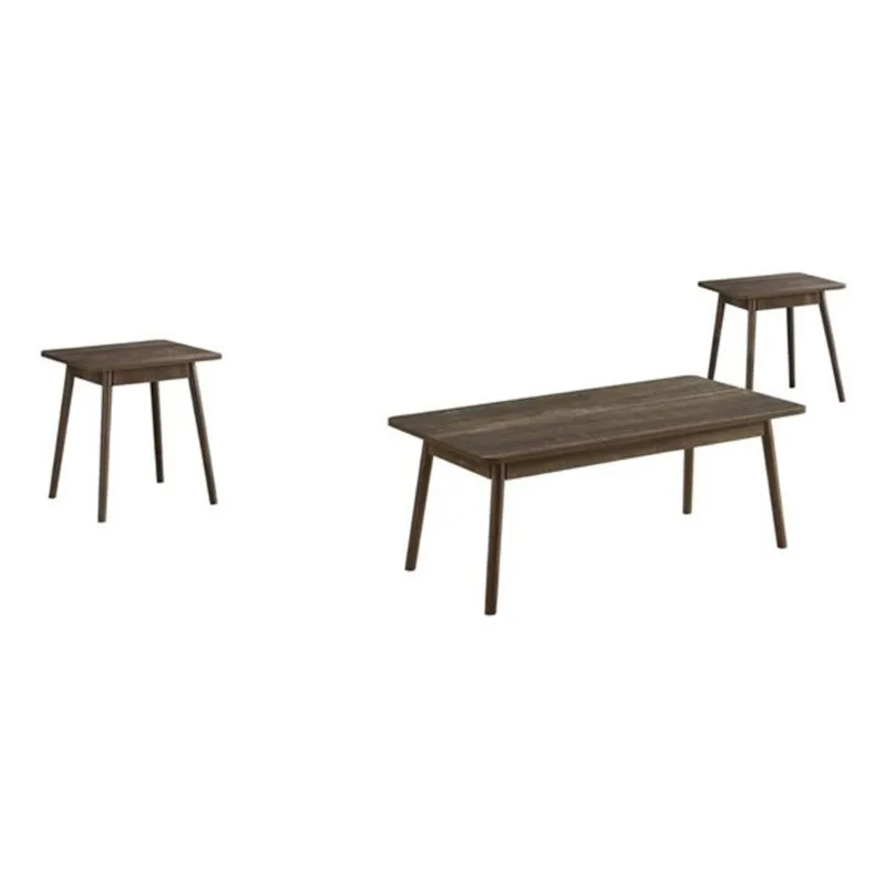 Monarch Specialties Mid-Century 3-Pcs Coffee Table Set - Dark Brown