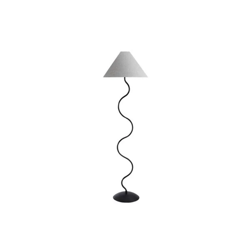Monarch Specialties Floor Lamp Black 64-in with Ivory/Cream Shade