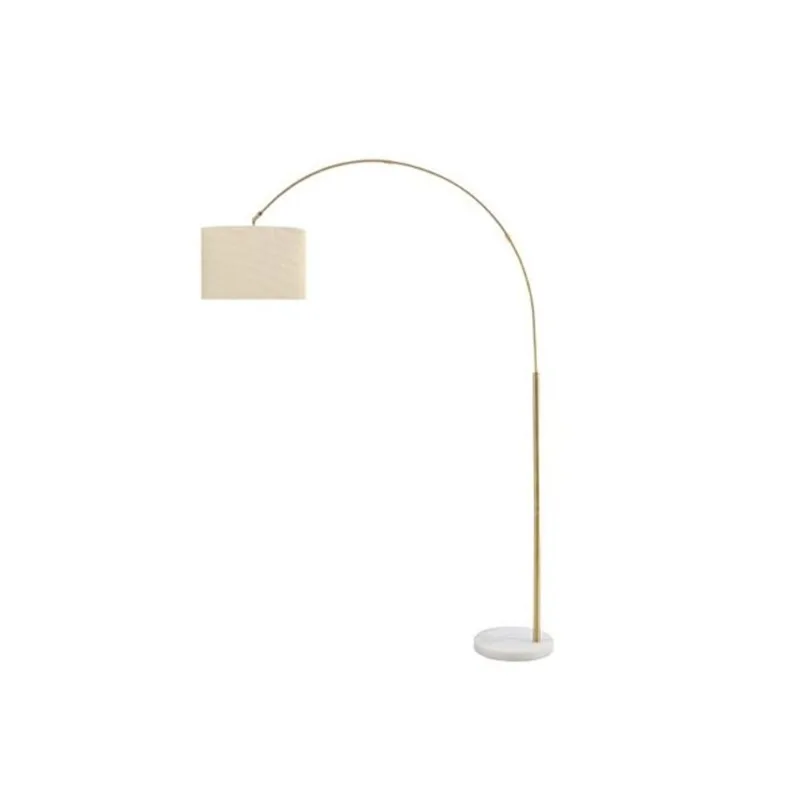 Monarch Specialties Floor Lamp 79-in in Brass with Beige Shade