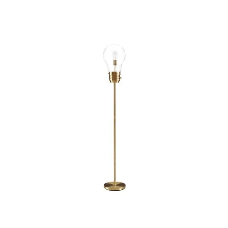 Monarch Specialties Floor Lamp 71-in in Brass with Clear Glass Bulb