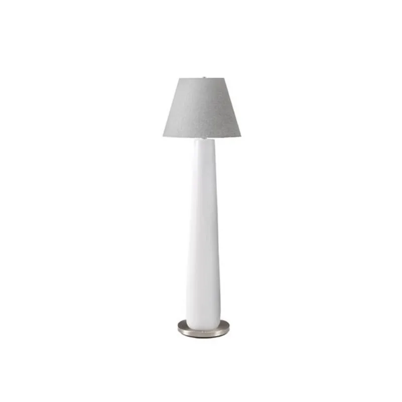 Monarch Specialties Floor Lamp in White Resin 61.5-in with Grey Shade