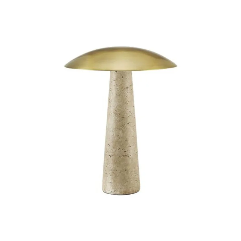 Monarch Specialties Contemporary LED Table Lamp 15-in – Beige Resin/Gold Metal