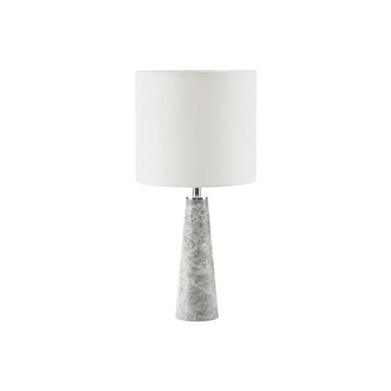 Monarch Specialties Contemporary Table Lamp 22-in – Grey Marble/White Shade