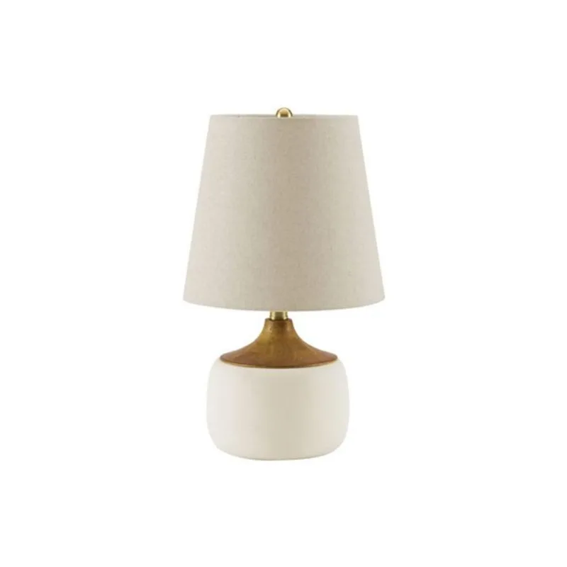 Monarch Specialties Contemporary Table Lamp 19-in – Beige Ceramic/Beige Shade