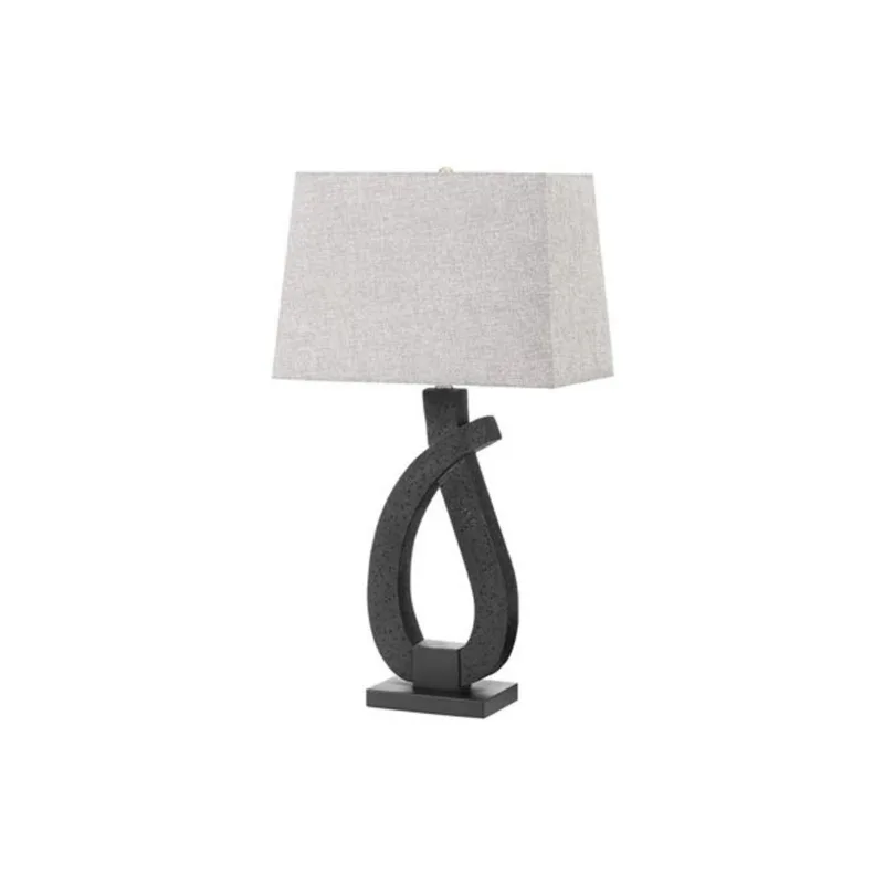 Monarch Specialties Contemporary Table Lamp 30-in – Black Resin/Grey Shade