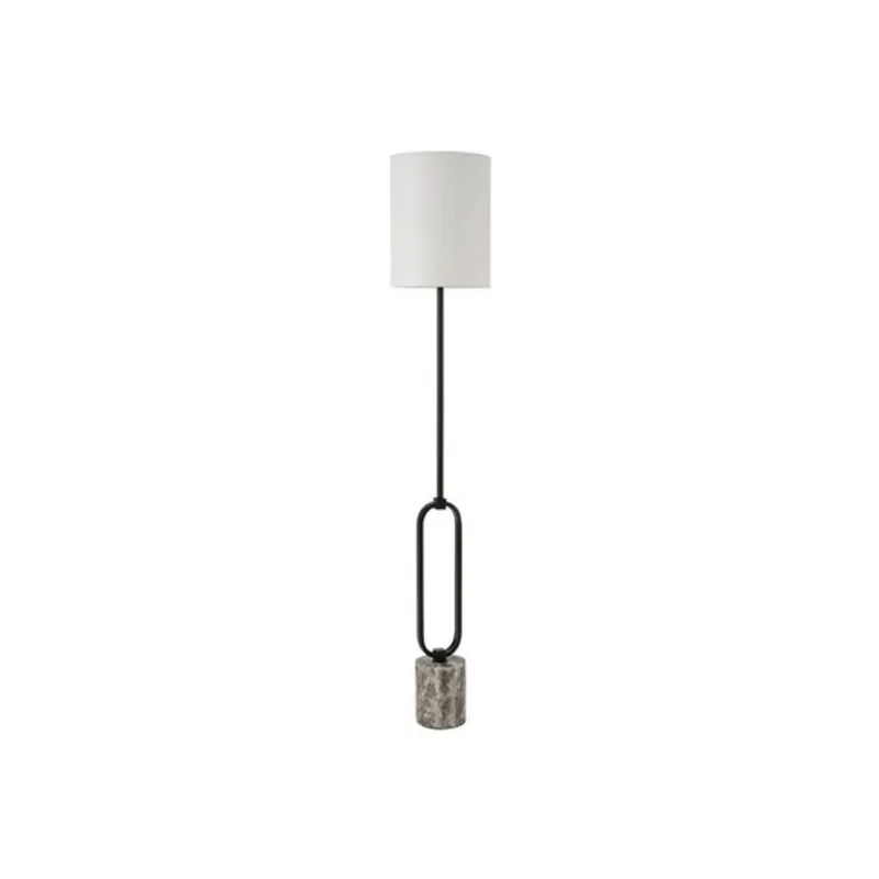 Monarch Specialties Contemporary Floor Lamp 64-in – Black Metal/Ivory Cream Shade