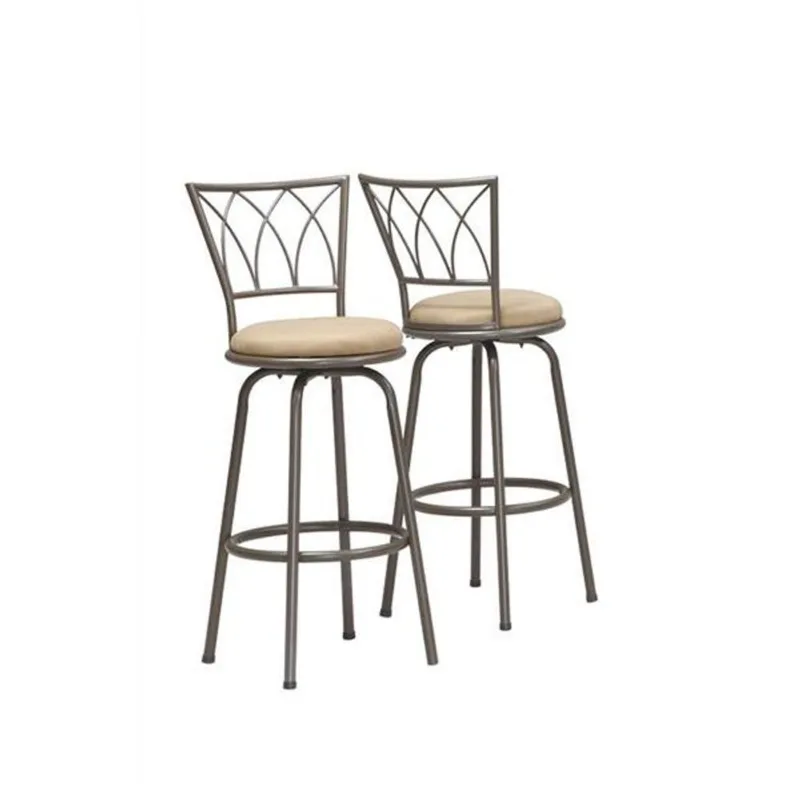 Monarch 29.5-in Beige Microsuede Bar Stools (Set of 2)