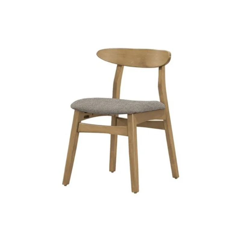 Monarch Specialties Mid-Century Upholstered Side Dining Chair Set of 2 30-in – Light Walnut/Brown Fabric