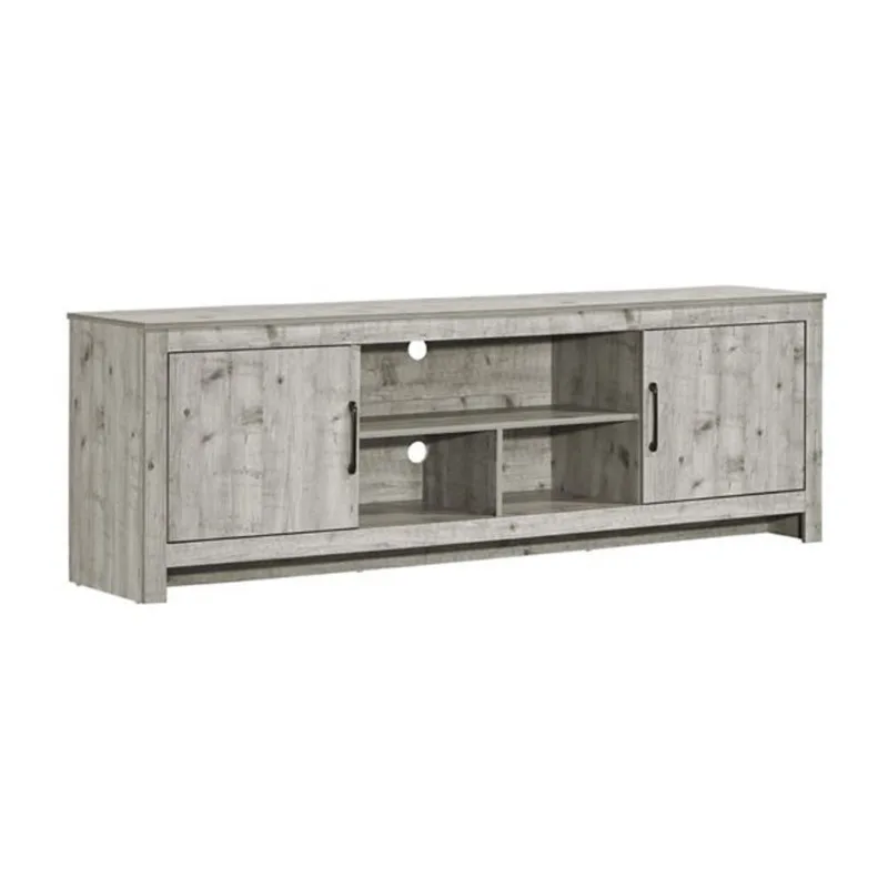 Monarch Specialties Media Entertainment Centre w/ Laminate Construction and Wood Legs 72-in - Transitional - Rustic Grey