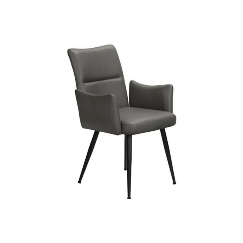 Monarch Specialties Contemporary Dining Chairs w/ Leather Look Upholstery and Metal Frame 36-in - Grey - Set of 2