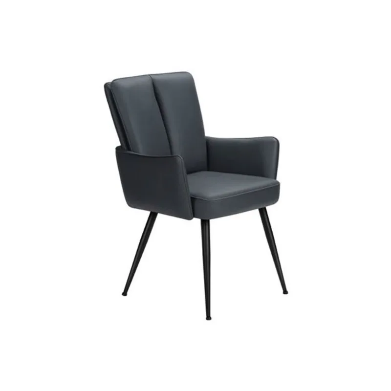 Set of 2 Monarch Specialties Dining Chairs Upholstered Leather-Look Contemporary w/ Metal Frame 36-in Height - Blue