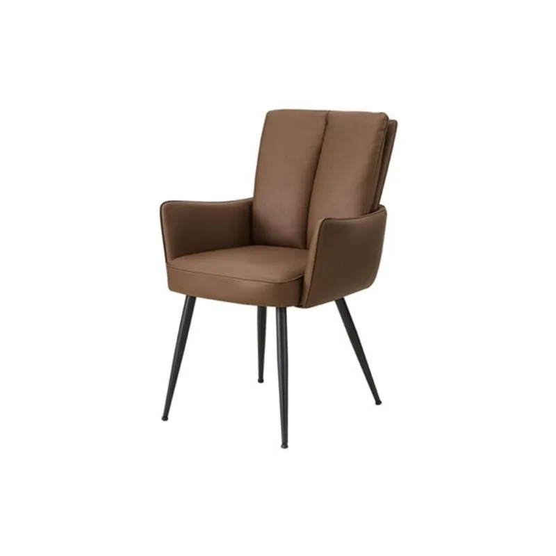 Set of 2 Monarch Specialties Dining Chairs Contemporary Upholstered with Faux Leather - Brown