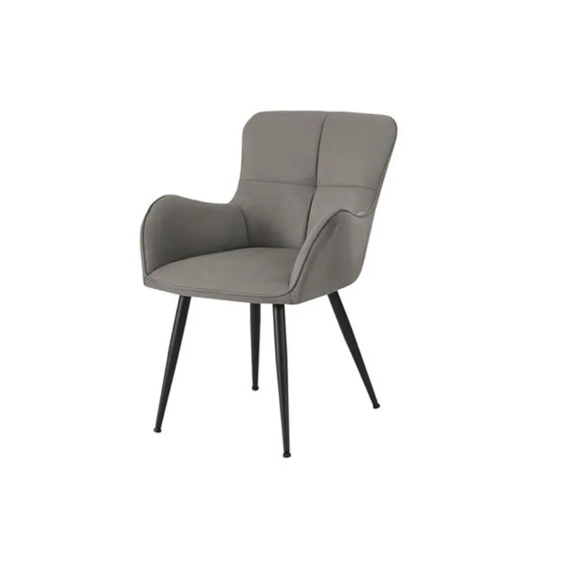 Monarch Specialties Contemporary Dining Chairs w/ Suede Look Upholstery and Metal Frame 33-in - Grey - Set of 2