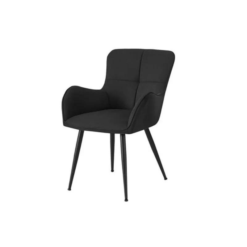 Monarch Specialties Contemporary Dining Chairs w/ Suede Look Upholstery and Metal Frame 33-in - Black - Set of 2